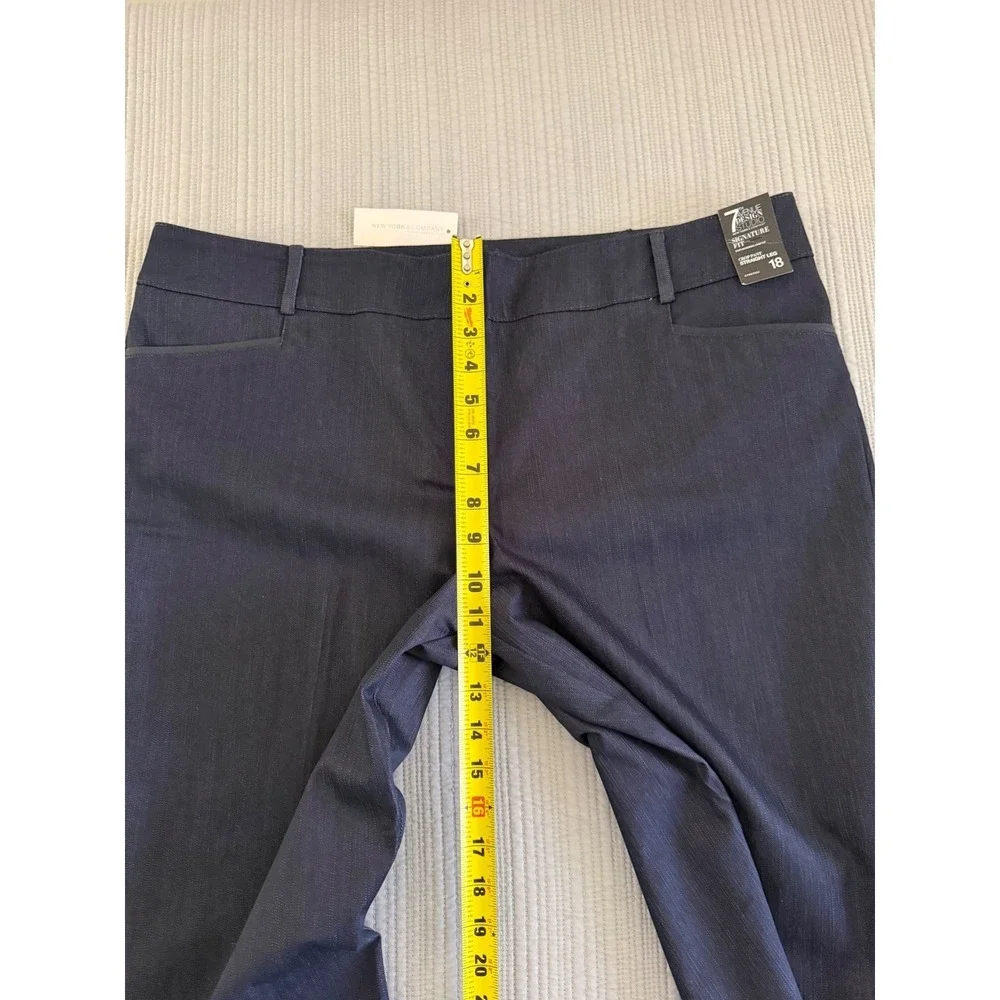 New York &‎ Company 7th Avenue Signature Fit Crop Pant Straight Leg Navy Blue 18
